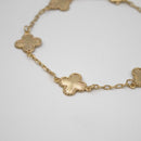 PULSERA 5 TRÉBOLES CON CINTA BAÑADA EN ORO DE 18K