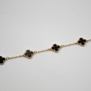 PULSERA 5 TRÉBOLES BAÑADA EN ORO NEGRO DE 18 QUILATES