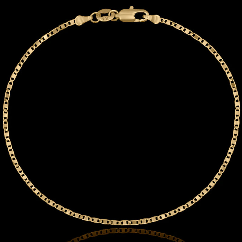 Pulseira Piastrine 2mm Banhado a Ouro 18k
