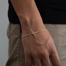 Pulsera de escamas Grumet de 2 mm bañada en oro de 18 quilates