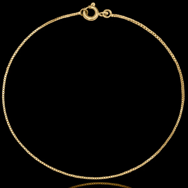 Pulseira Veneziana 1mm Banhado a Ouro 18k